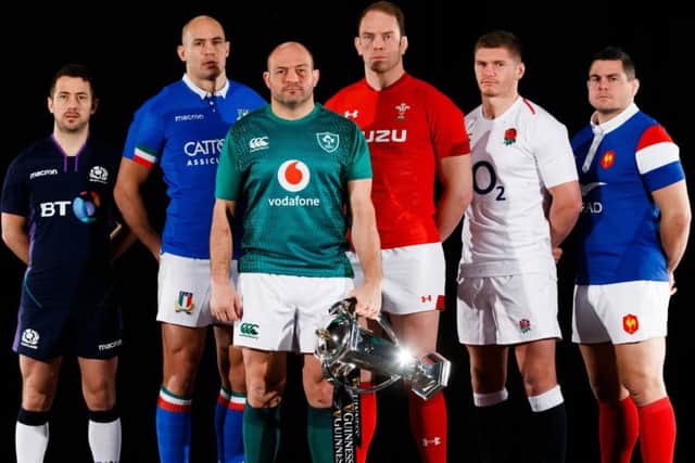 Six Nations: (left-right) Scotland's captain Greig Laidlaw, Italy's captain Sergio Parisse, Ireland's captain Rory Best, Wales' captain Alan Wyn Jones, England's captain Owen Farrell and France's captain Guilhem Guirado during the Guinness Six Nations launch at The Hurlingham Club, London. (Picture: John Walton/PA Wire)