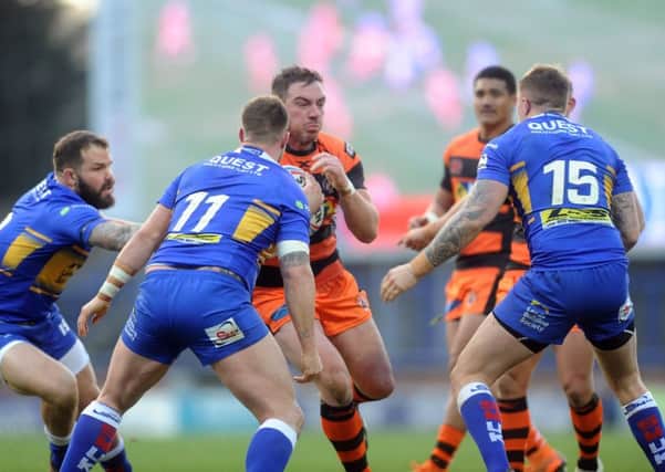 Castleford Tigers' Grant Millington in action against Leeds Rhinos earlier this year. Picture: Tony Johnson.