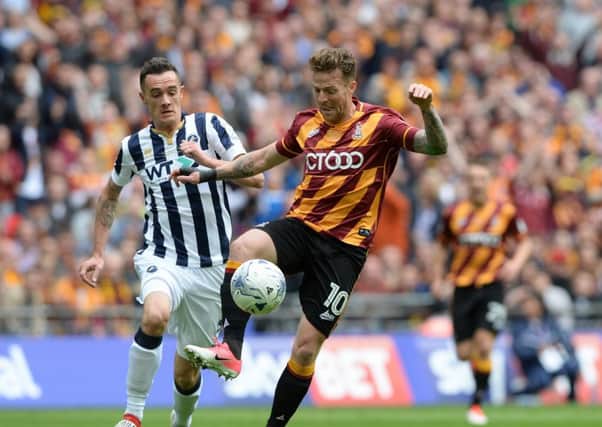 Billy Clarke, inaction against Millwall's Shaun Williams during the 2017 League One playoff final at Wembley. Picture: Bruce Rollinson