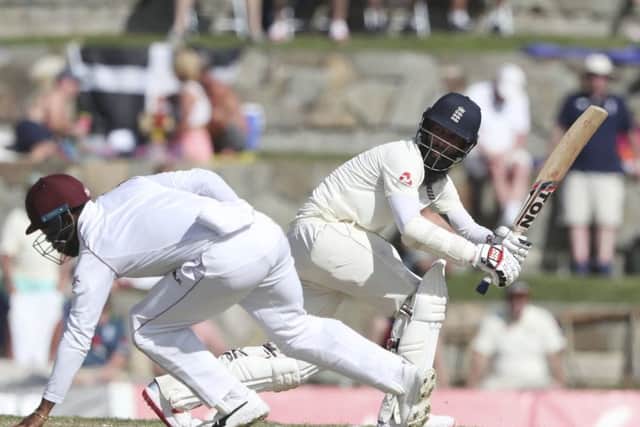 England's Moeen Ali top-scored with 60 in his team's first innings. Picture: AP/Ricardo Mazalan