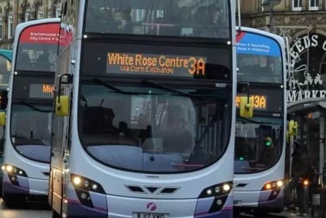 First buses in Leeds city centre.