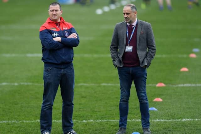 Working together:
Wakefield head coach Chris Chester with owner and chief exec Michael Carter.
 (
Picture: Jonathan Gawthorpe)