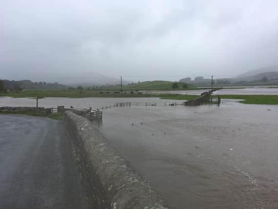 Flooding in Bishopdale valley. Picture: Environment Agency.