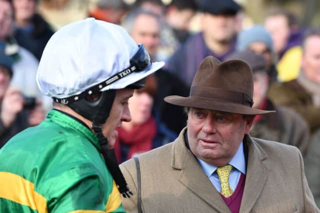 Trainer Nicky Henderson and jockey Barry Geragthy discuss Buveur D'Air's run.