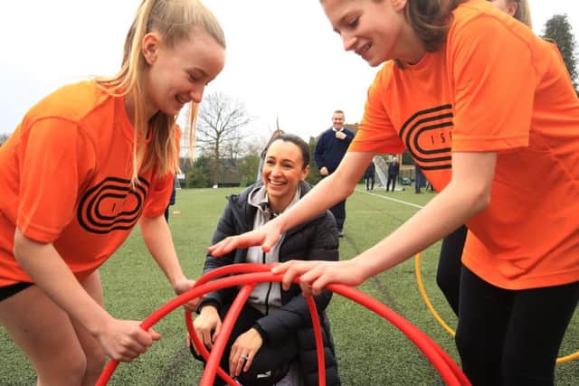 Jess is pictured with students taking part in a training session. Picture: Chris Etchells