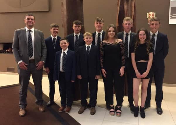 Huddersfield Golf Club junior Organiser Stuart Henbest with his team, back row l-r, Dylan Shaw Radford, Ben Walker, James Edwards,Dominic Hughes, Louie Walsh, and, front row l-r, Daniel Henbest, Oliver Hughes, Jess Hosking and Brighdy Connors.