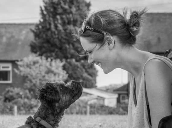 Chewiee with owner Beccy Sinclair. Picture: David Whitehead Images