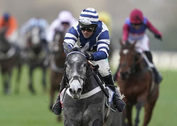 WARMING UP: Nico de Boinville and Angels Breath win The Sky Bet Supreme Trial Novices' Hurdle at Ascot in December last year. Picture: Alan Crowhurst/Getty Images