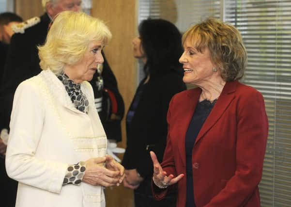The Duchess of Cornwall visits the offices of The Silver Line where she met Dame Esther Rantzen.