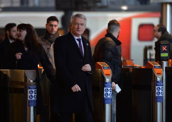 Rail Minister Andrew Jones during a recent visit to Leeds Station.