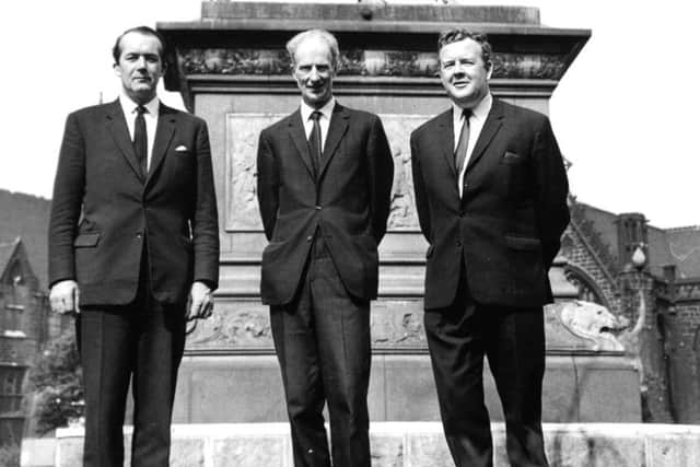 Three of Yorkshire TV's founders in Leeds in 1967: (from left) Ward Thomas, chairman Sir Richard Graham and assistant managing director Stuart Wilson