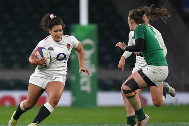 Tatyana Heard of England breaks with the ball during the Women's Quilter International match between England Women and Ireland Women. (Picture: Shaun Botterill/Getty Images)