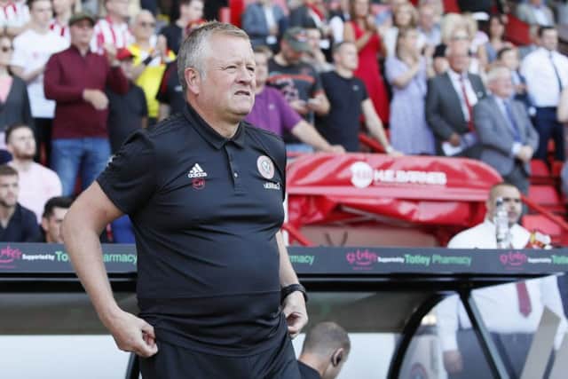 Chris Wilder was angered by a stadium announcement during the Blades' rout of Aston Villa in September (Picture: Simon Bellis/Sportimage)