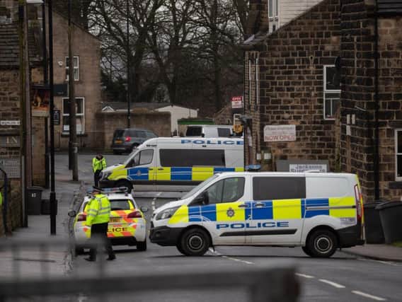 A police cordon on Cemetery Road in Yeadon (pic: Charlotte Graham)