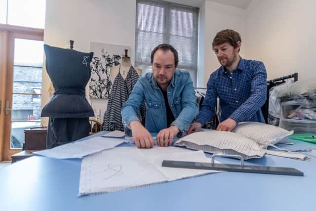 Designers Cunnington & Sanderson at their studio in Silsden. Pictured Matthew Cunninigton and John Sanderson. 
Picture James Hardisty.
