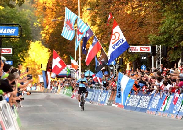 Name to watch in the future: Remco Evanepoel wins the Junior Mens World Chamnpionship Road Race in Innsbruck.
27 September 2018.  (Picture: Bruce Rollinson)