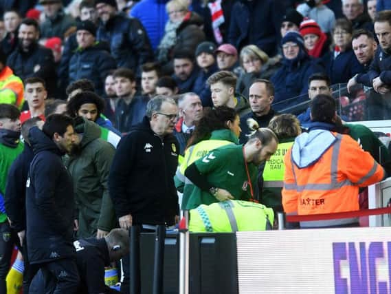 Leeds United winger Jack Clarke taken ill during Middlesbrough clash.