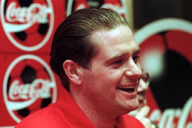 Paul Gascoigne, on the day he signed for Middlesbrough.