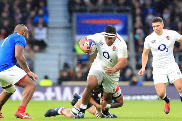England's Mako Vuniploa goes on the charge against France. (PIC: Gareth Fuller/PA Wire)