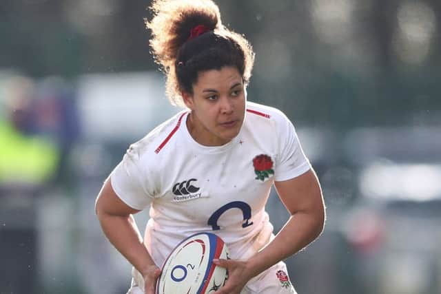 Tatyana Heard of England Women in action during the Women's Six Nations match at Castle Park, Doncaster. (Picture: Matthew Lewis/Getty Images)