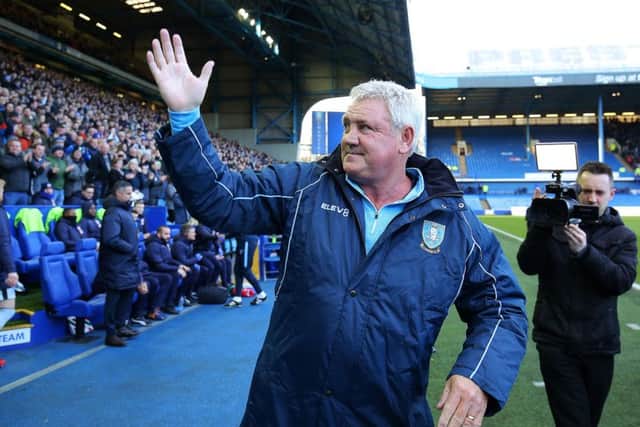 Steve Bruce gets a warm welcome from the Hillsborough crowd on his first home match in charge. Picture: Steve Ellis