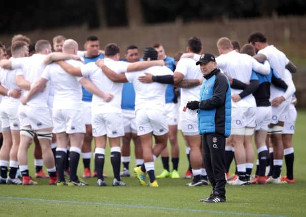 Head coach Eddie Jones during an England training session ahead of the win over France (Picture: Adam Davy/PA Wire).