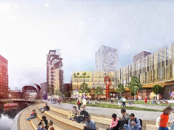 An artist's impression of what the area around Leeds station could look like.