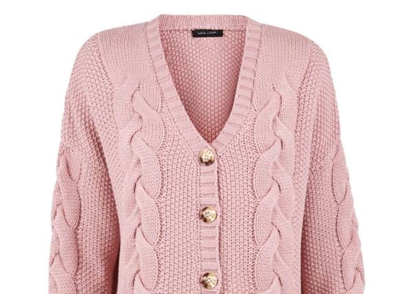 Pink Knit Cardigan; New Look.