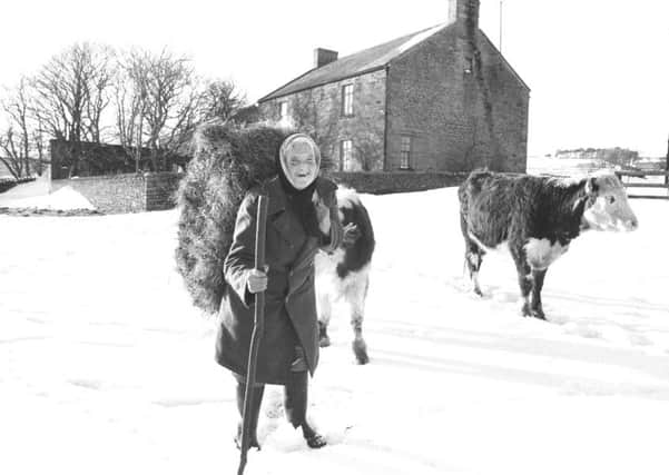 Hannah Hauxwell at Low Birk Hatt farm, where she lived before moving to a cottage.