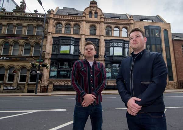 Avenue HQ operations director, Luke Roberts, with CEO Matthew Kennedy. The Leeds office building is one of the projects shortlisted in the RICS Awards, Yorkshire & Humber 2019. Picture James Hardisty.