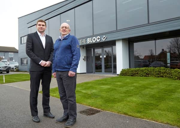 Peter Hirst of Render East and Ben Cooper of PPH Commercial at The Bloc in Anlaby, Hull.
