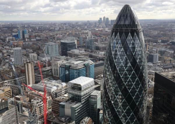 File photo dated 09/03/17 of the London skyline as seen from Tower 42 with the 'Gherkin' (foreground), 30 St Mary Axe and Canary Wharf (background) prominent. PRESS ASSOCIATION Photo