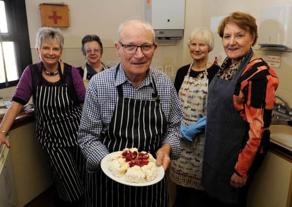SVS  volunteers pictured in the kitchen at Sherburn Methodist Church. Picture by Simon Hulme