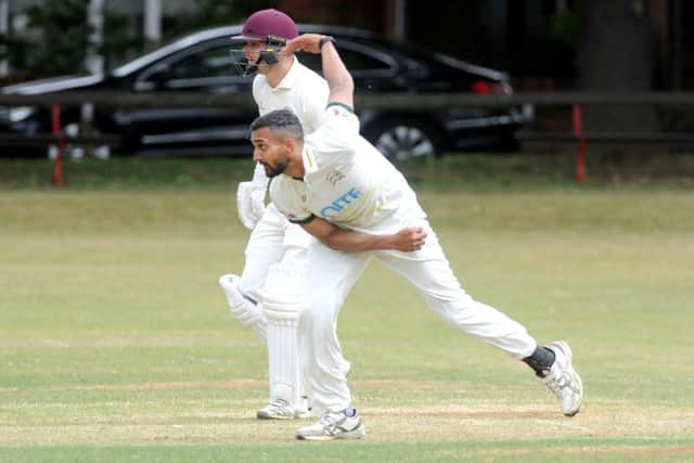 Ajmal Shahzad playing for New Farnley in the Bradford League (Picture: Steve Riding)