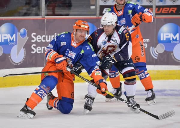 SIDELINED: Sheffield Steelers' player-assistant coach Mark Matheson, left, is ruled out for up to six weeks. Picture: Dean Woolley.