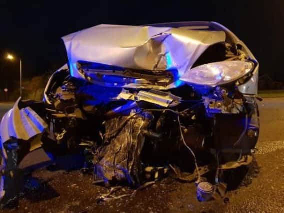 The pictures show the aftermath of the accident PIC: West Yorkshire RPU