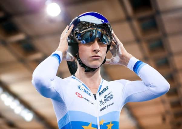 FOCUSSED: Laura Kenny, ahead of the Women's Team Pursuit final at the UCI NTrack Cycling World Cup in December. Picture: Alex Whitehead/SWpix.com