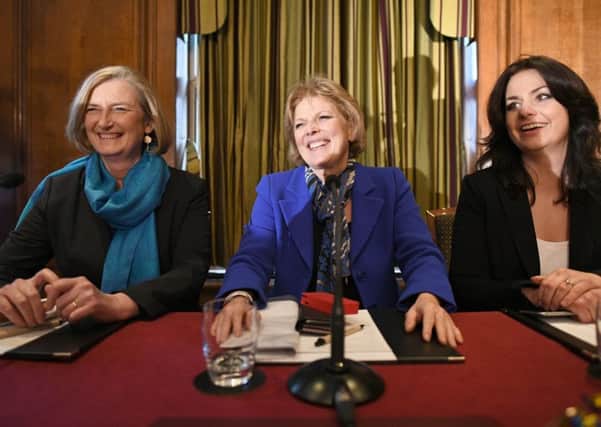 Sarah Wollaston, Anna Soubry and Heidi Allen after resigning as Tory MPs.