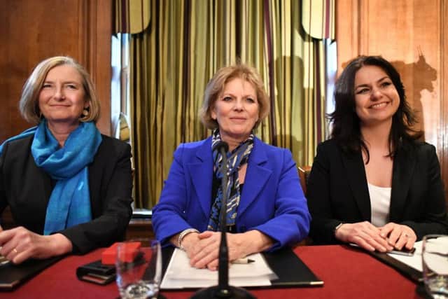 Sarah Wollaston, Anna Soubry and Heidi Allen held a press conference in Westminster after leaving the Tory party.