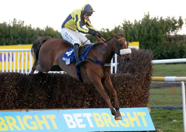 The Last Samuri, pictured winning the 2016 Grimthorpe Chase under David Bass at Doncaster, runs in the colours of Paul and Clare Rooney.
