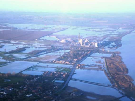 The aftermath of the tidal surge of 2013: the Cemex Works in South Ferriby was among businesses flooded