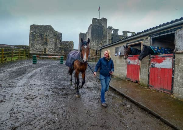 Trainer Ben Haslam and his wife Alice train in the shadow of Middleham Castle.