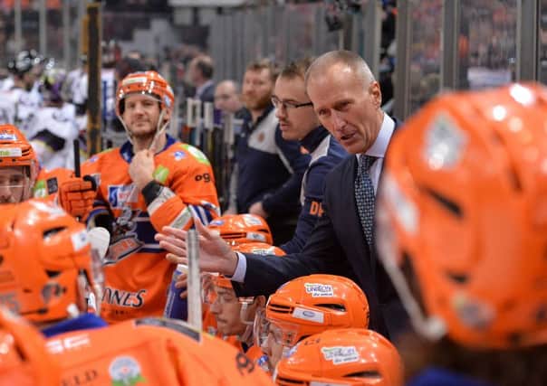 MOTIVATIONAL SPEAKING: Sheffield Steelers' head coach Tom Barrasso is hoping he can find the right tools to motivate his players to do enough to clinch an Elite League play-off spot. Picture: Dean Woolley.