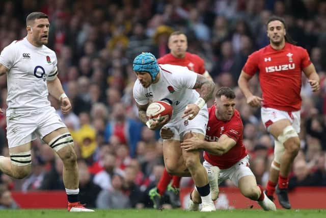 England's Jack Nowell goes on the charge against Wales. (David Davies/PA Wire)