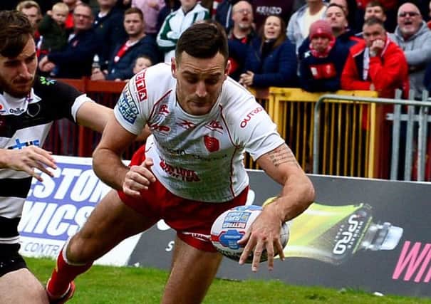 Hull KR's Craig Hall scored a try at London.