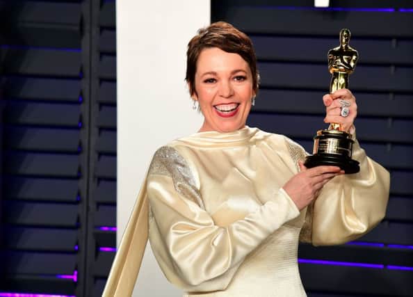 Olivia Colman with her Oscar for Best Actress
