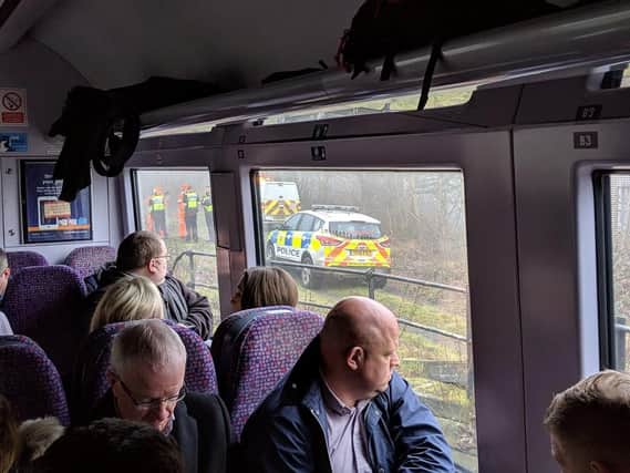 Passengers were stranded on the train. Photo: Geraint Jones