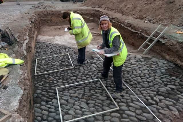 Archeologists have also uncovered the cobble surface of the internal yard of the late 17th century Citadel