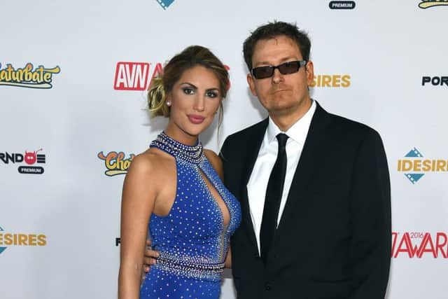 August Ames with her husband Kevin Moore in 2016 (Photo by Ethan Miller/Getty Images)
