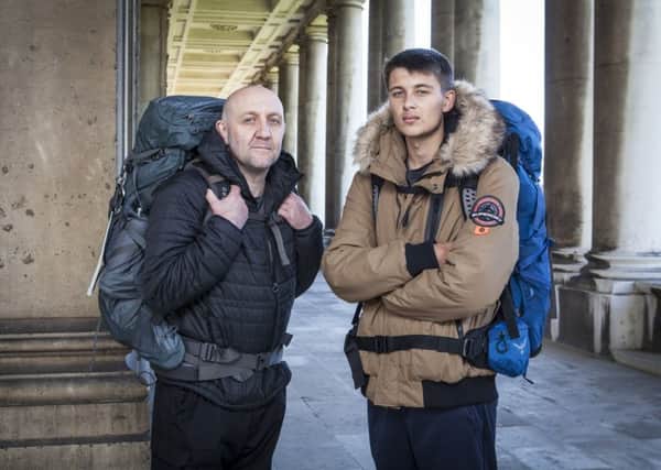 Darron Speck and Alex Speck-Zolte from Bradford are on television show Race Across the World. Picture: BBC/Studio Lambert